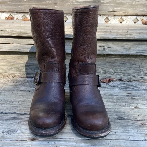 Frye Vera Short Brown Leather Heeled Boot Women’s Size 5.5 - Picture 3 of 14